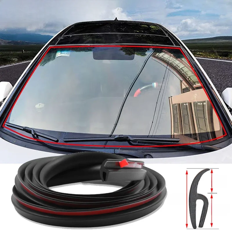 BLALION Type h joint en caoutchouc pour pare-brise de voiture auto-adhésif tableau de bord avant arrière pare-brise insonorisé anti-poussière garniture de bande d'étanchéité