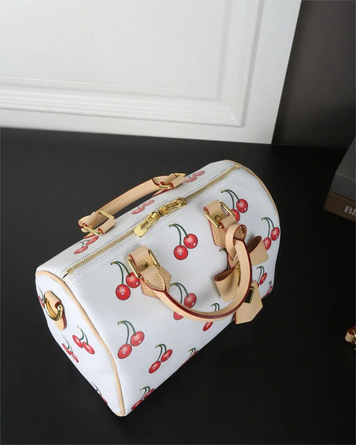 

Women's New Cherry Print Large Capacity Cross Body Pillow Bag