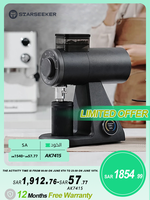 STARSEEKER AK74 Electric Coffee Grinder 74MM Flat Titanium Burr Espresso Brew Coffee Bean Grinder Speed Regulation Black White