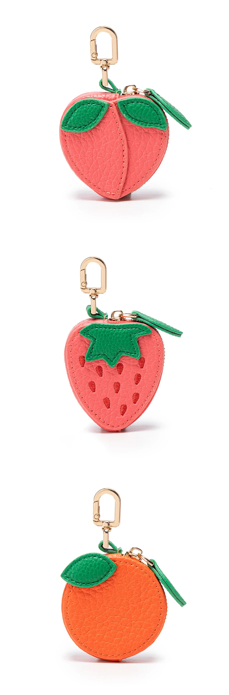 Modischer Persönlichkeits-Fruchtanhänger in Kirschform, Mini-Münzbörse, Niedlicher Schlüsselanhänger, PU-Leder-Taschenanhänger, Kleine Tasche, Geschenk für Mädchen – Detail 33