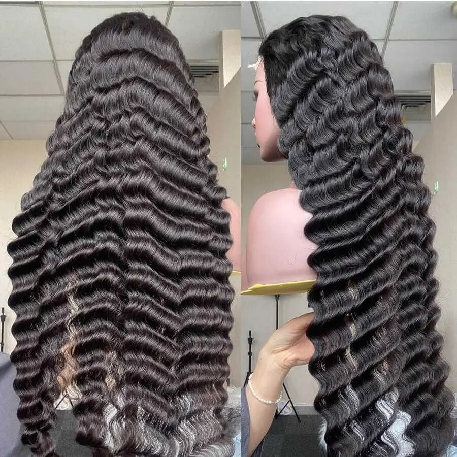 250% 13x6 solto onda profunda peruca frontal do laço para as mulheres 13x4 onda de água encaracolado frente do laço perucas brasileiras do cabelo humano à venda 30 Polegada