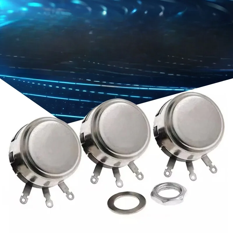 Potentiomètre enroulé à fil WX110 WX010, soudure politiquement als, arbre métallique rond, tour unique, 100 Ohm-22KOhm, 100R-22K, 3