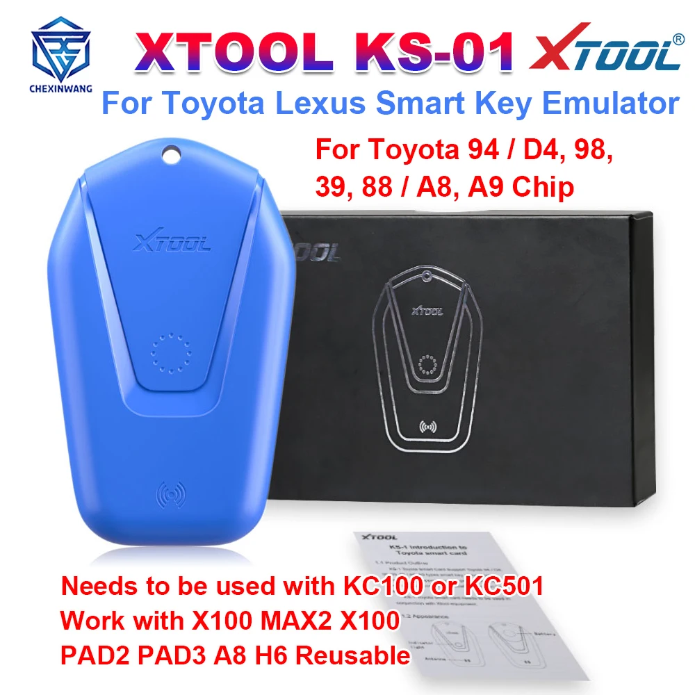 

Эмулятор смарт-ключа XTOOL KS01 KS-1 для Toyota/Lexus, программатор для восстановления всех утерянных ключей, работает с IK618 X100 PAD3, используется с KC100 KC501.