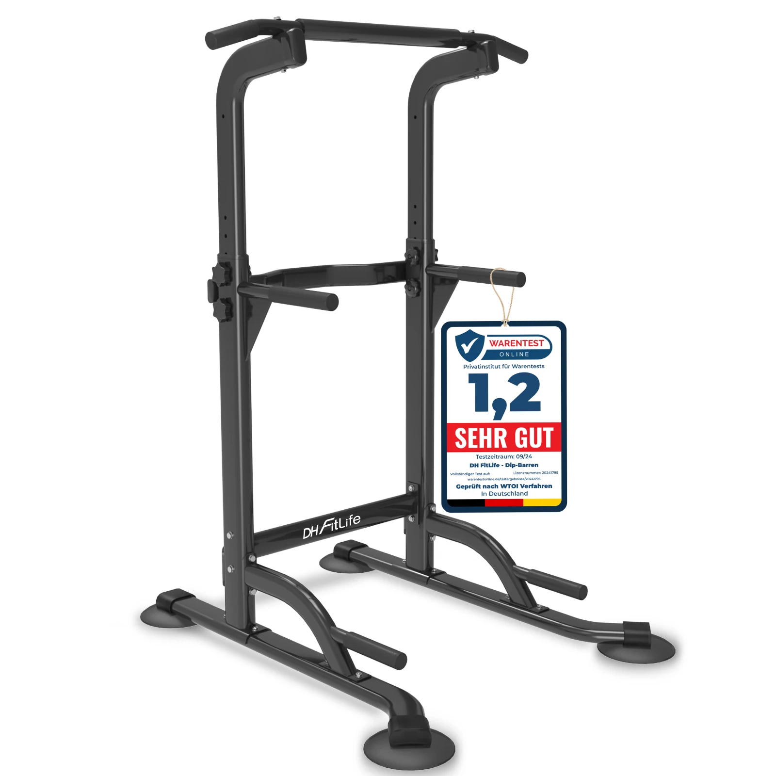 Power Tower Dip Station | Klimmzugstange Freistehend | Dip Barren Rückentrainer | Kraftstation Kraftturm | Fitness Station | Power Rack for Home Gym | Krafttraining für Zuhause