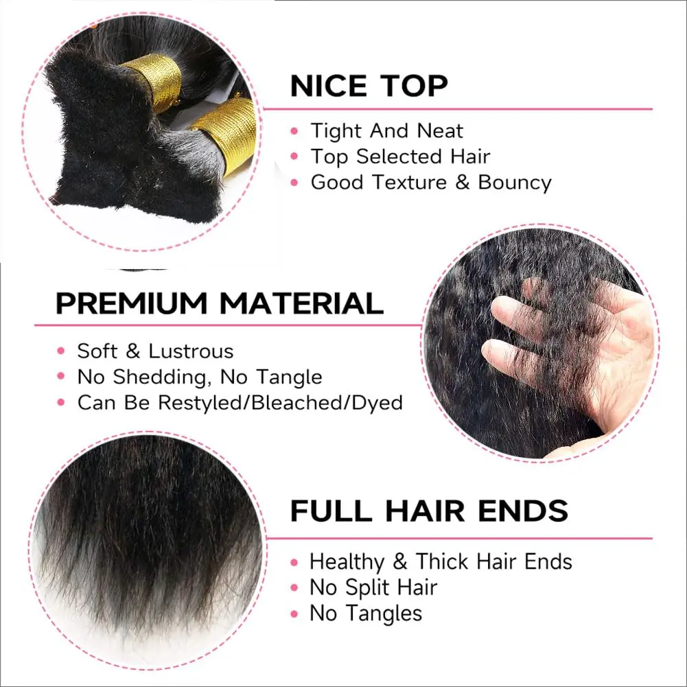 غريب مستقيم الإنسان تجديل الشعر لا لحمة غريب مستقيم السائبة الشعر البشري لضفائر بوهو مايكرو تجديل الشعر لضفائر بوهو #2