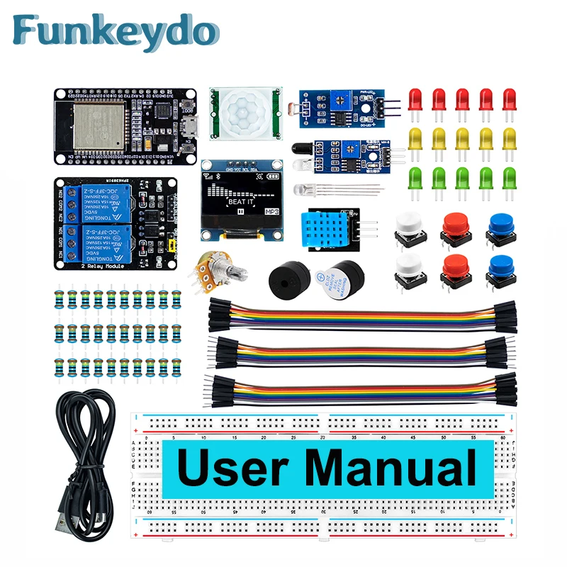 Nowy zestaw startowy ESP32 dla ESP32 ESP-32S WIFI płytka prototypowa IOT zestaw do nauki DIY z samouczkiem kompatybilny z Arduino IDE