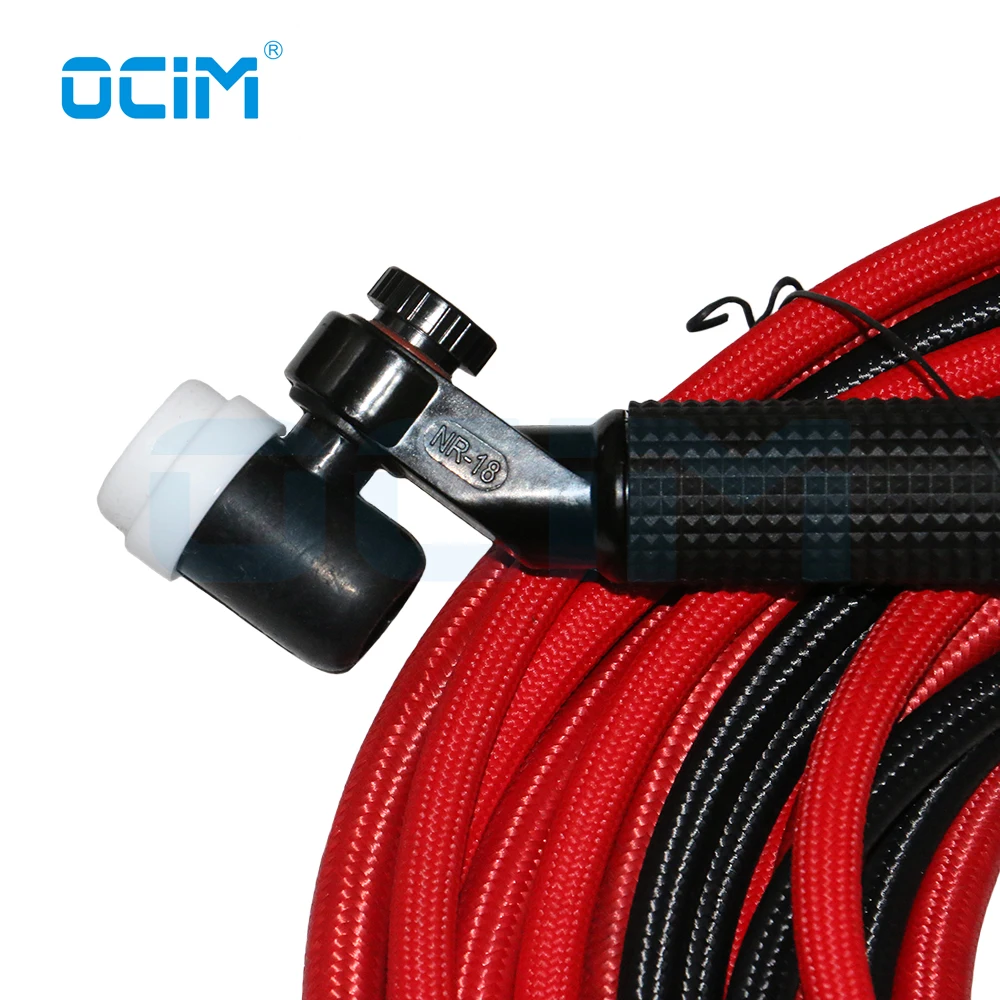 Imagem -06 - Cabo Vermelho Tig Torch Conector Euro Conector Rápido de Porca de Gás de Água 4m Comprimento 35 a 70 Nr18