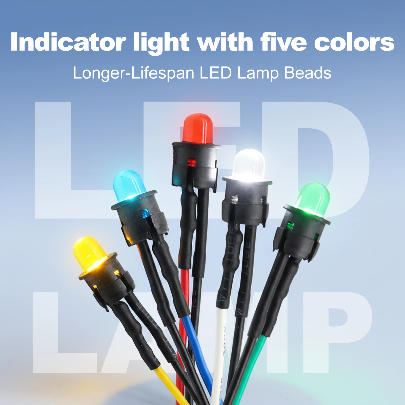 FILN 100pcs lot 20cm Pre Wired 5mm LED Light Lamp Bulb Prewired Emitting Diodes For DIY Home Decoration DC12V Red Green Blue
