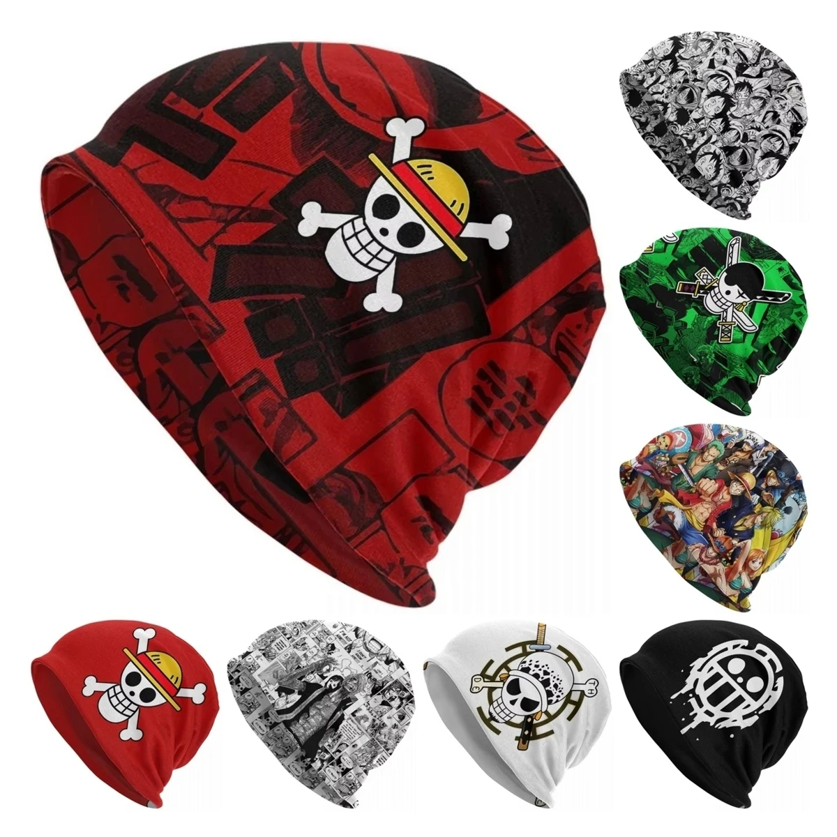 One Piece Pirate Flag Skullies Beanies Hats Spring Men Women Street Cap Warm Multifunction Bonnet