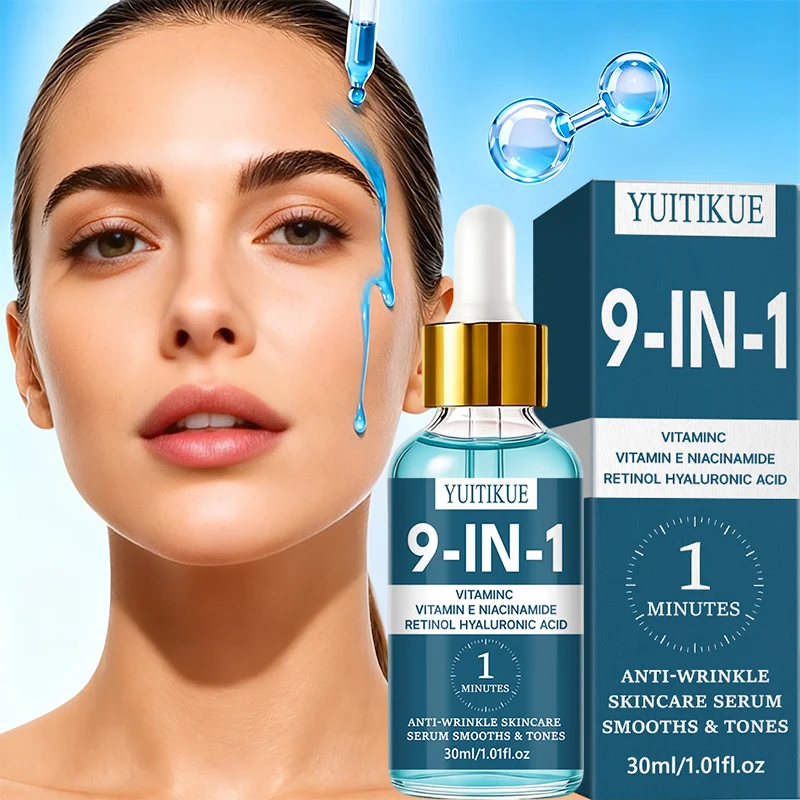 YUITIKUE 9-In-1 Multi-Effect Skincare Serum With Vitamin C Retinol Niacinamide Fast Soothing Toning Essence 30ml