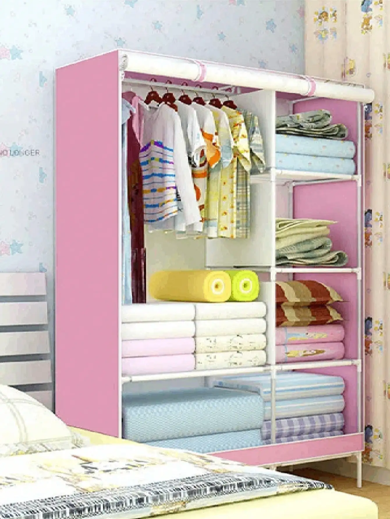 CLOSET PEGABLE R07, R87 Armario plegable de tela no tejida Simple, armario de almacenamiento de ropa de dormitorio