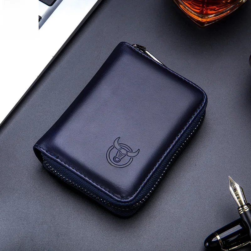 BULLCAPTAIN Torba na prawdziwe karty z funkcją RFID Męskie etui na karty kredytowe Wizytówki na karty identyfikacyjne Modne etui na karty — zdjęcie 2