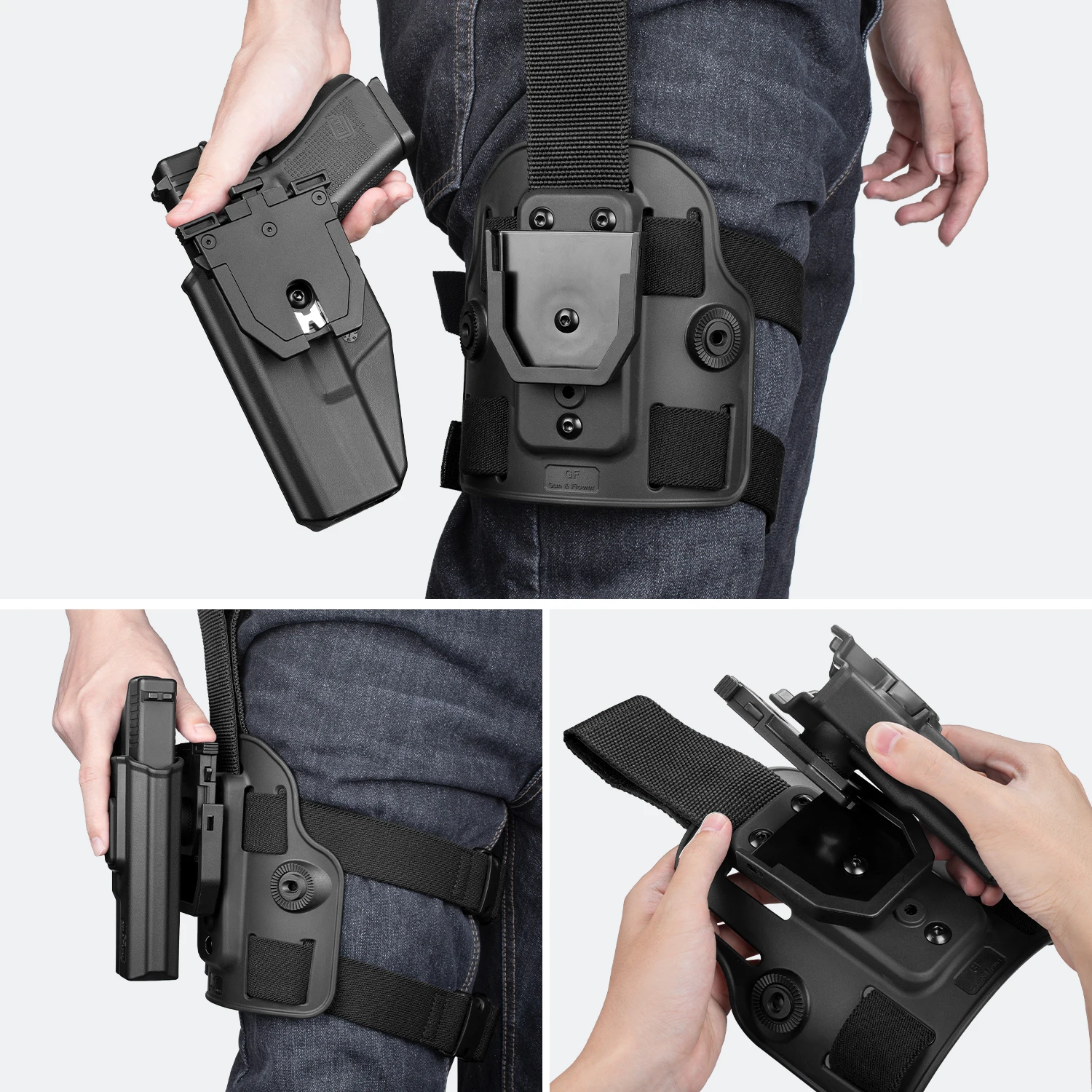 1911 Drop Leg Holster Level II Tactical Thigh Holster Fits Colt-Elite 1911 Force/Kimber 1911/ Springfield 1911 Full Size Right