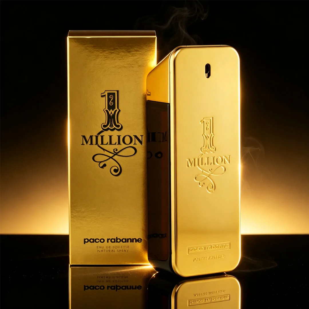 1 Million Eau de Toilette Spray, profumo classico con note legnose, lussuoso set regalo in flacone dorato.