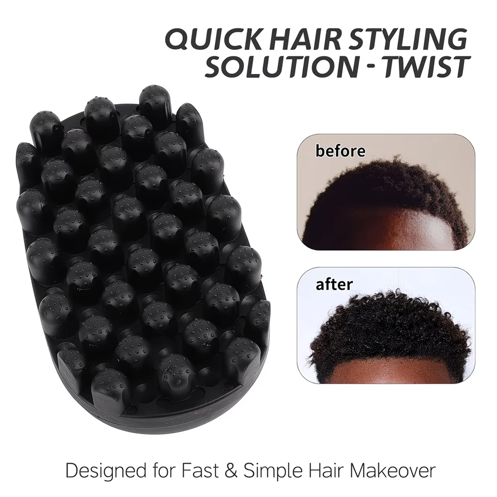 Silikon Magic Twist Haarbürste - Mini Tragbare Leicht zu Reinigende Lockenfrisierbürste, Afro-Haarbürste – Detail 1