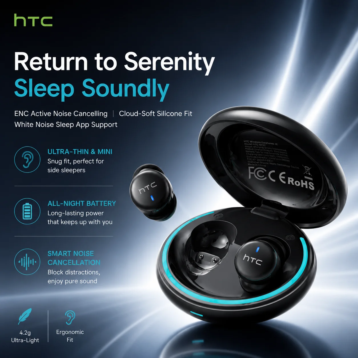 1-2PCS NE92 Sleep Headphones-Bluetooth 6.0 In-Ear Headphones. They deliver excellent, gentle sound and ear tips made of soft material. Ultra-lightweight and comfortable while you sleep—ideal even for