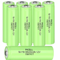 8PC PKCELL AA 600mAh 1.2v Rechargeable Battery Solar Batteries Button Top Suitable For Solar Garden LED light