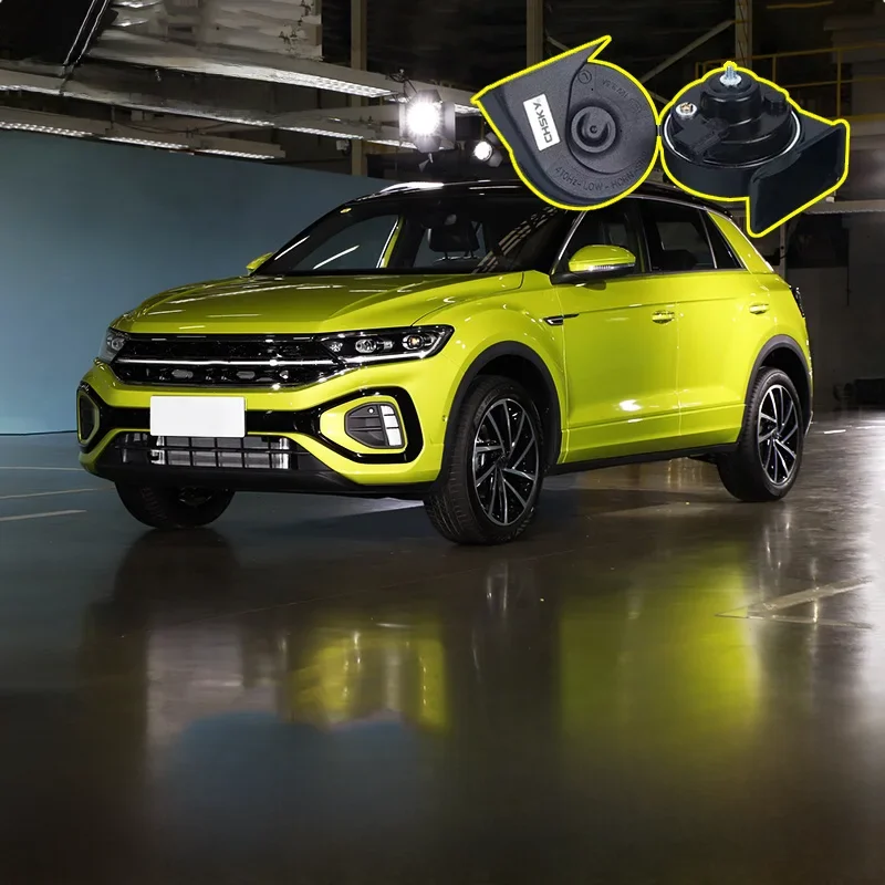 Głośniki samochodowe z klaksonem ślimaka Głośnik wysokotonowy Wysoki bas Wodoodporny gwizdek do VW T-ROC 2018-2024 — zdjęcie 2