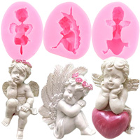 3 Style Cupid Angel Silicone Molds Fondant Cake Decorating Tools Chocolate Candy Cupcake Baking Moulds DIY Clay Resin Epoxy Mold