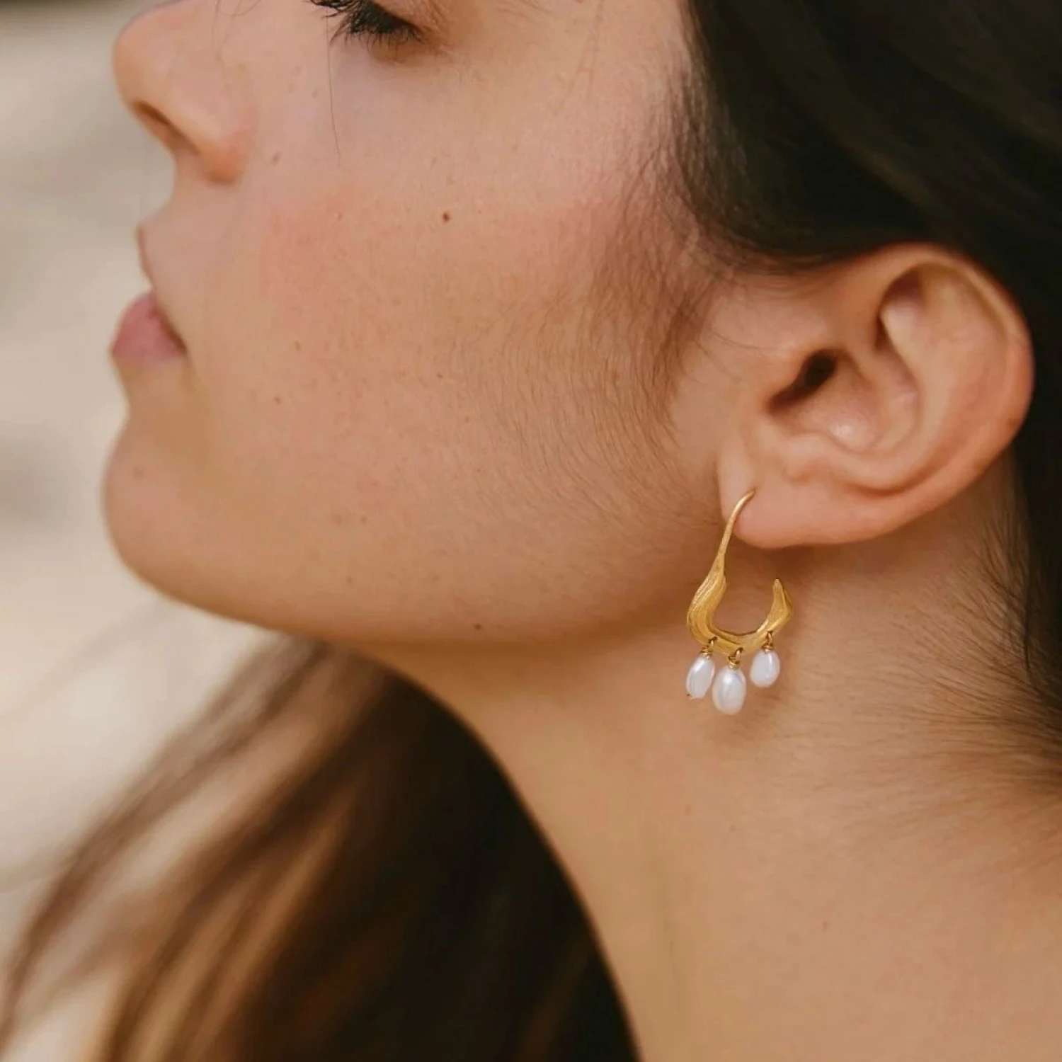 

YAJUNIEL Natural Freshwater Pearls Drop Earrings for Women 24K Real Gold Plated Hypoallergenic Elegant Statement Jewelry Gifts