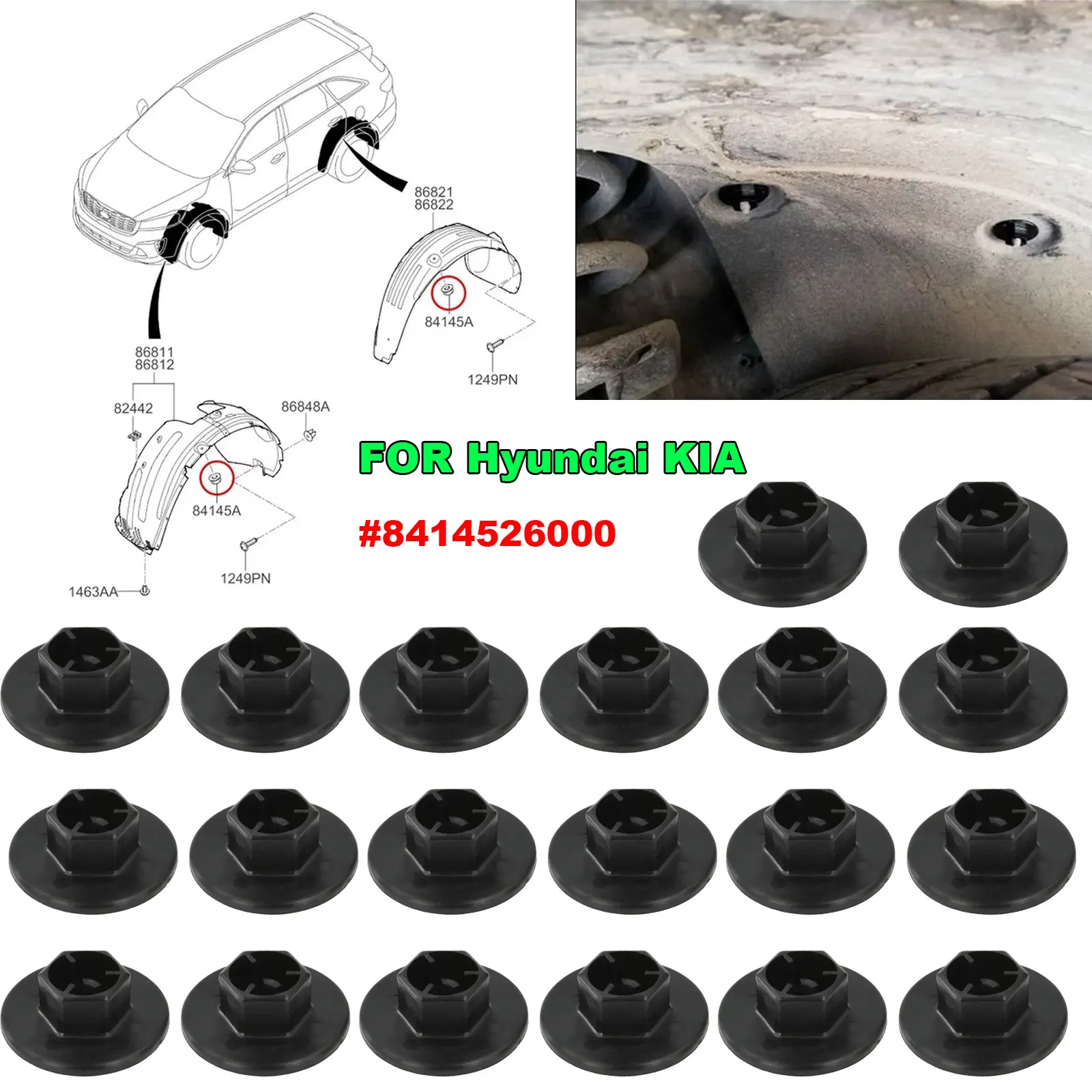 Гайки вкладыша крыла бампера брызговика 8414526000   Для KIA K5 Borrego Sorento Forte IX35 Sportage K2 Hyundai Santa Fe Tucson