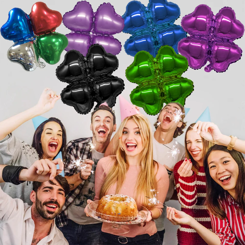 

18inch Four Leaf Clover Foil Balloons for Birthday Party Backdrop Backdrop Wedding Celebrations Decor Arch Wall Photo Props