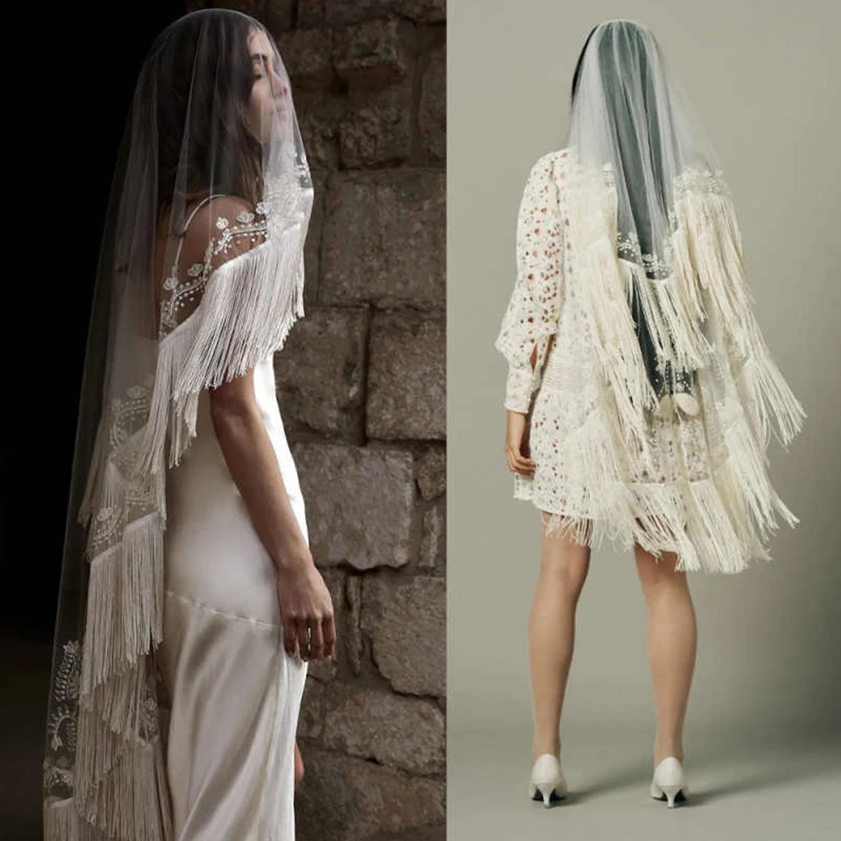 

Роскошные свадебные фаты: кружевные, мантильи, с кисточками и аксессуары для свадебной вечеринки