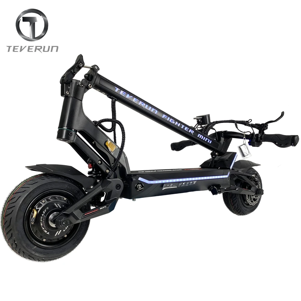 Original Teverun Fighter Mini 52V 20.8Ah Smart BMS APP New NFC Lock Dual Motor 2*1000W Top Speed 60km/h Official Teverun Scooter