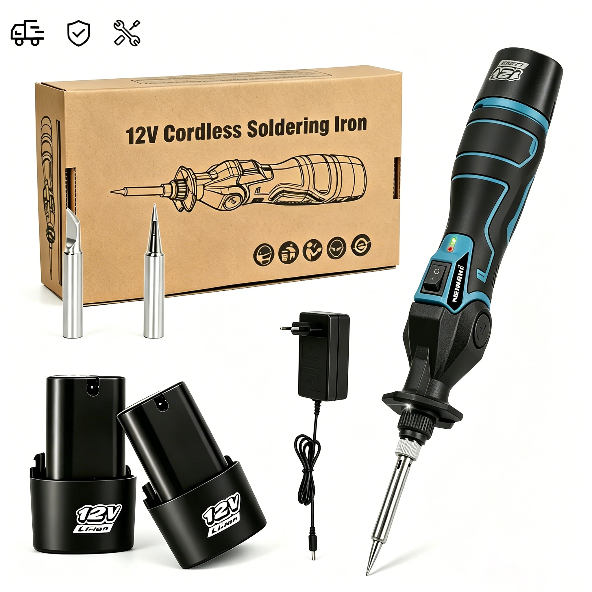 Soldador Eléctrico de 12V Temperatura Ajustable