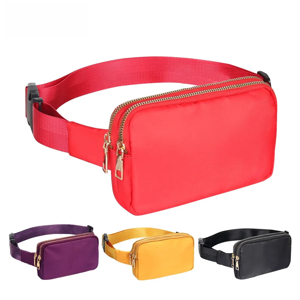Buylor Women Waist Packs Fashion Belt Bags Double Pouch Designer Bum Hip Bag Shoulder Chest Pack Waterproof Phone Crossbody Bag — zdjęcie 2