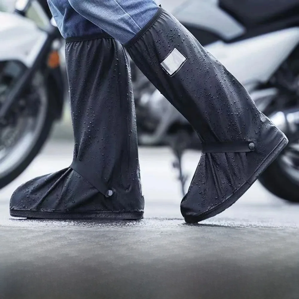 AliExpress ZHUANGYUN Rain Boot Shoe Cover Black Waterproof with Reflector High Top Clear Shoes Dust Covers for Motorcycle Bike Rain Cover Men Women