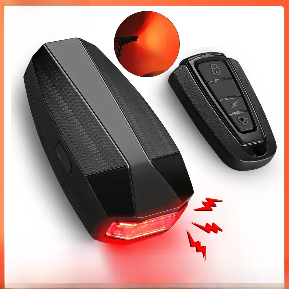 AliExpress UK Camluxy Waterproof Bicycle Burglar Alarm Taillight USB Charge Smart Brake Sensing Remote Control 3 Flash Mode 120DB Volume