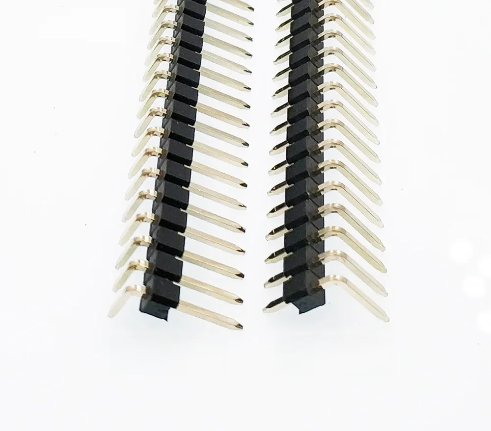 20szt 2.54mm 1x40P Przedłużony, bardzo długi pin pod kątem prostym 90d R1 R2 Opcjonalne złote jednorzędowe złącze męskie PCB z możliwością łamania — zdjęcie 2