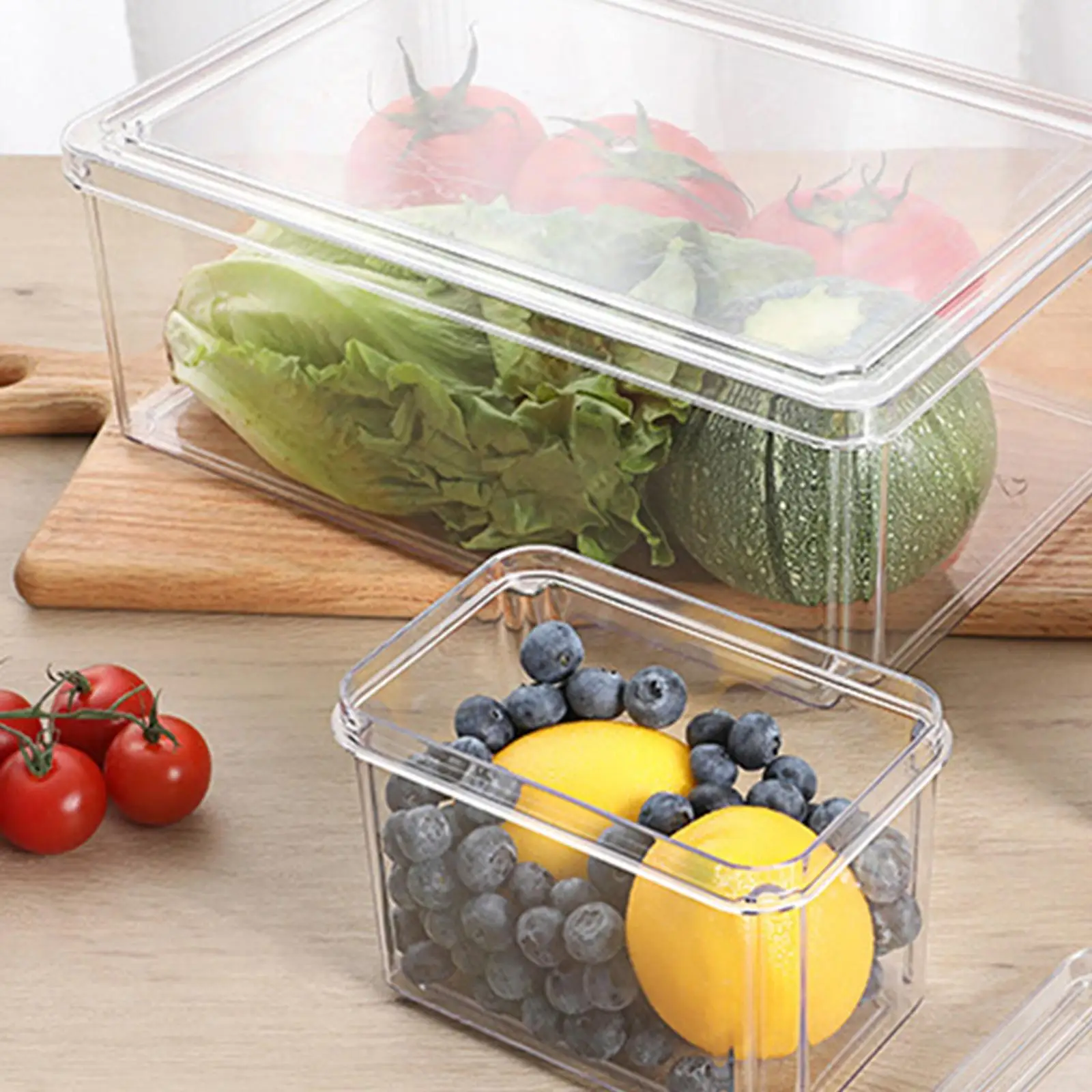 3 шт., органайзер для холодильника, коробка для свежести, прозрачная кухонная коробка для хранения, набор продуктов питания, фруктов и овощей, морозильная коробка для еды