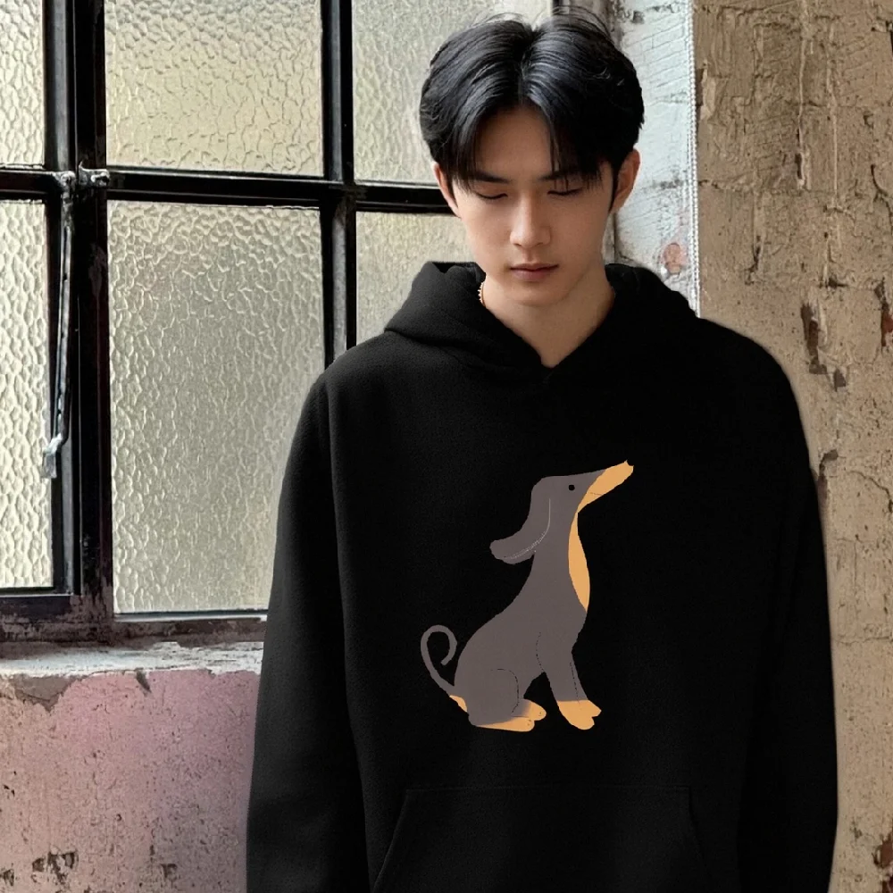 

Негабаритные стильные толстовки с рисунком Y2K, женская одежда с принтом собаки, уличная мода, повседневная свободная посадка, зимняя одежда унисекс