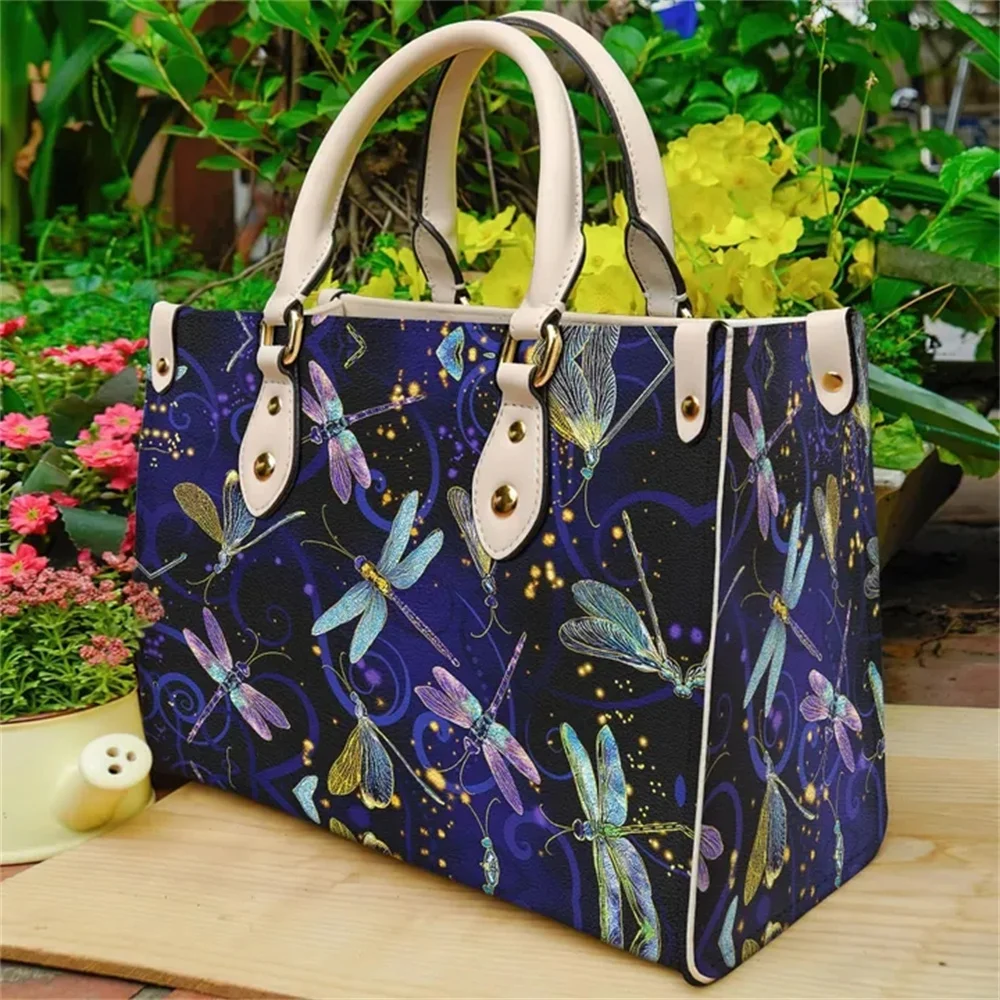 Designer Bags Luxury Dream Dragonfly Printing Womens Shoulder Bags 2021 New Arrival Ladies Pu Leather Top-handle Tote for Party