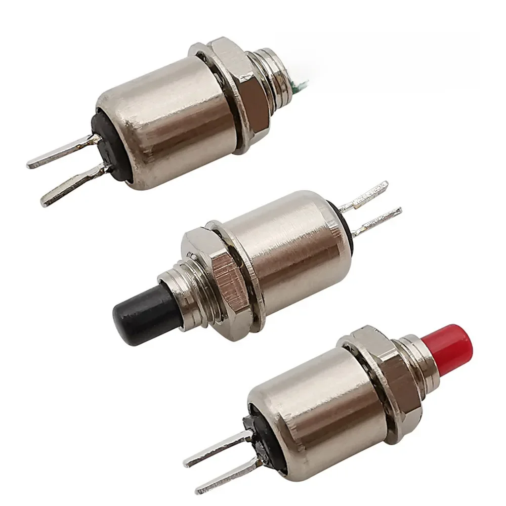 2/5/10 sztuk DS 402 samoreset/mieszentowy mikroprzełącznik przyciskowy 5mm metalowy Mini przełącznik 2PIN czerwony zielony czarny — zdjęcie 2