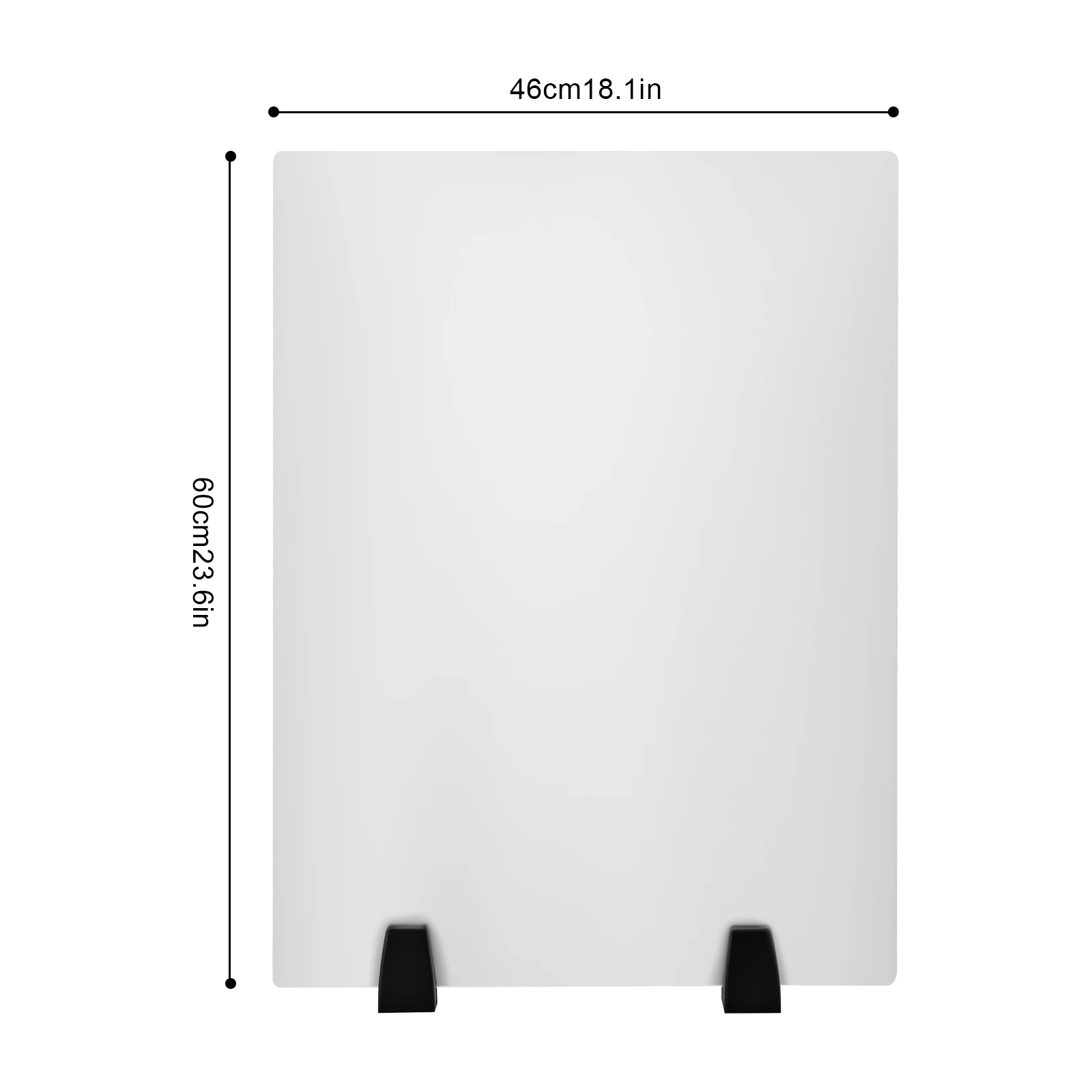 Dual Frosted Plexiglass 24 x 18 inch Clamp-on Desk Privacy Panels, Acrylic Cubicle Desk Dividers, Office Partitions, 2 pcs