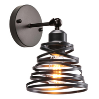 Industrial Vintage Wall Light Retro Loft Wall Lamp E27 Spiral Lampshade Sconce Bedroom Living Room Indoor Lighting Wandlamp LED