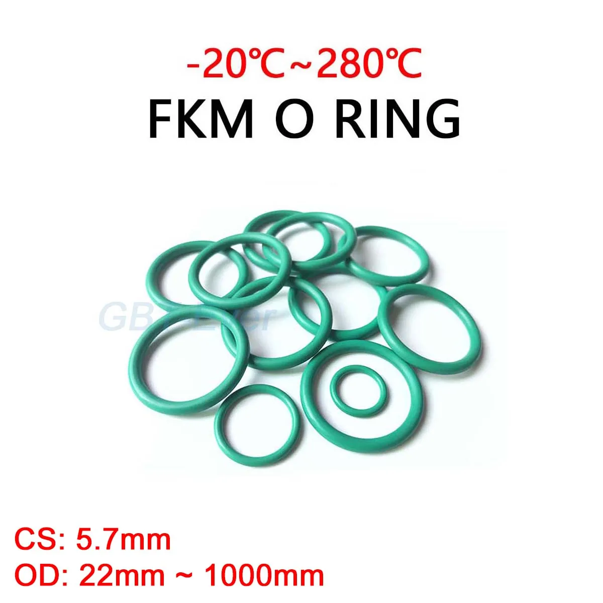 

FKM Green Fluorine Rubber O Ring CS 5.7mm OD 22mm ~ 1000mm O-Rings Sealing Gasket Washer Oil Resistant Acid & Alkali Resistant