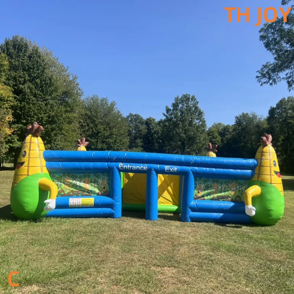 9x9x2mH opblaasbare Halloween huanted huis aangepaste opblaasbare maïs doolhof Labyrint arena laser tag games met blower