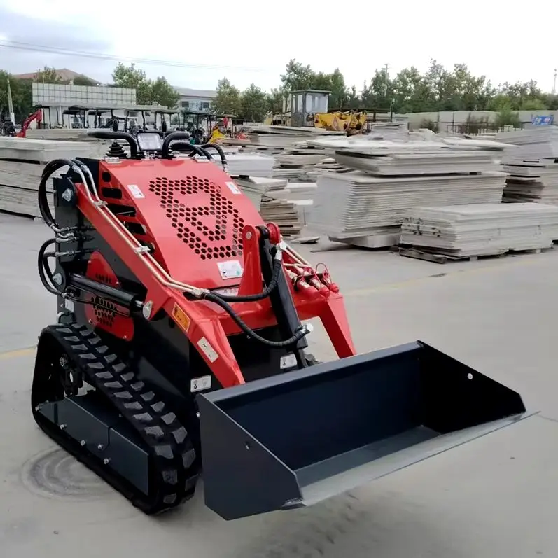 Customized the first mini skid steer loader in the whole network EPA engine wheel rail multifunctional crawler skid steer loader