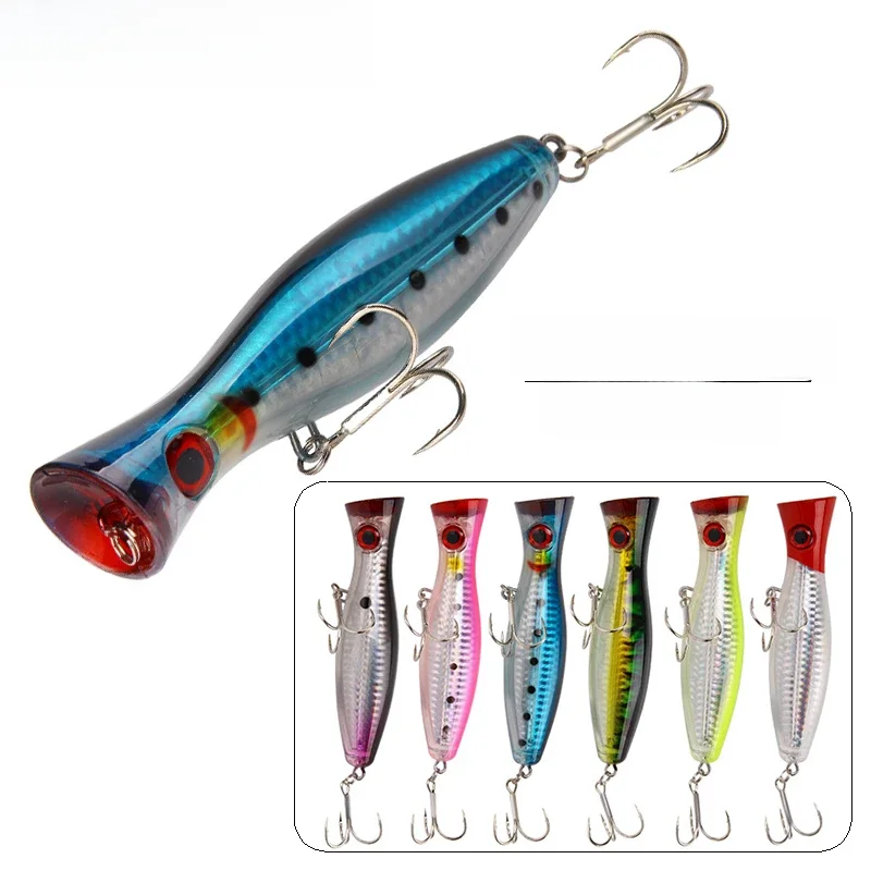 YUCONG 1PX Silent Popper Lure 12.5cm-40g Floating Fishing Bait Long Casting Hard Wobblers Topwater Swimbait leurre de pêche cebo