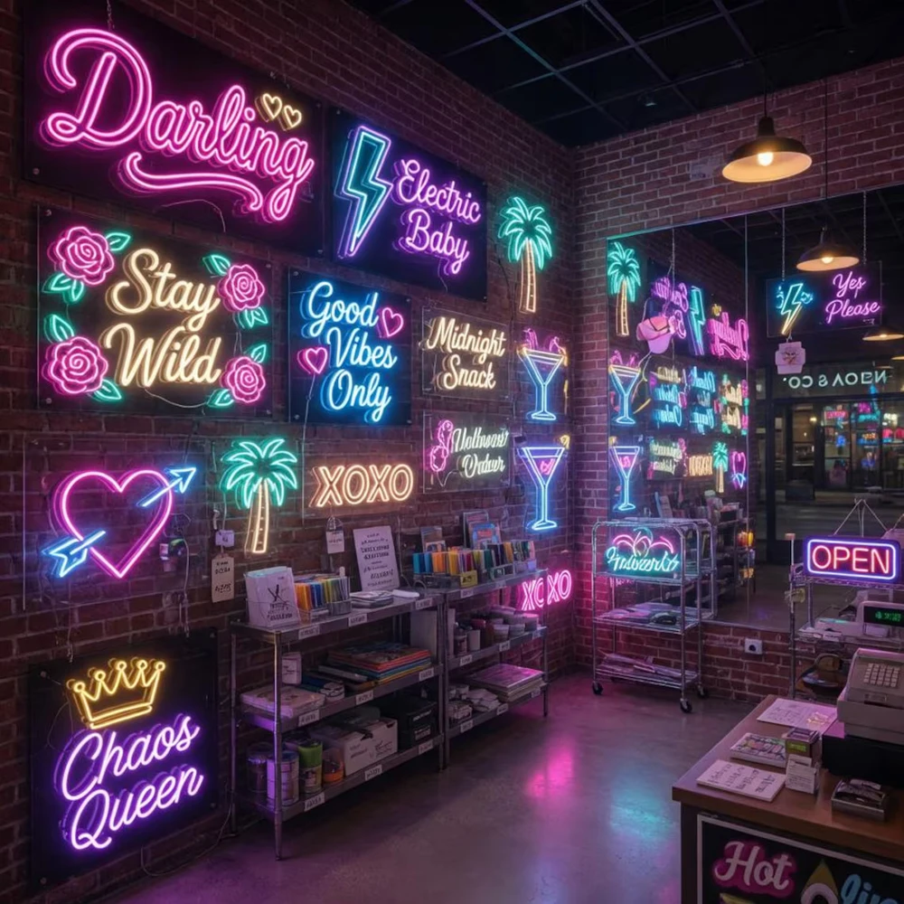 Personalizowany neonowy szyld z własnym logo, ściemnialne oświetlenie LED na urodziny rodziny, do baru, na wesele, imprezę firmową, logo firmy, lampki nocne.