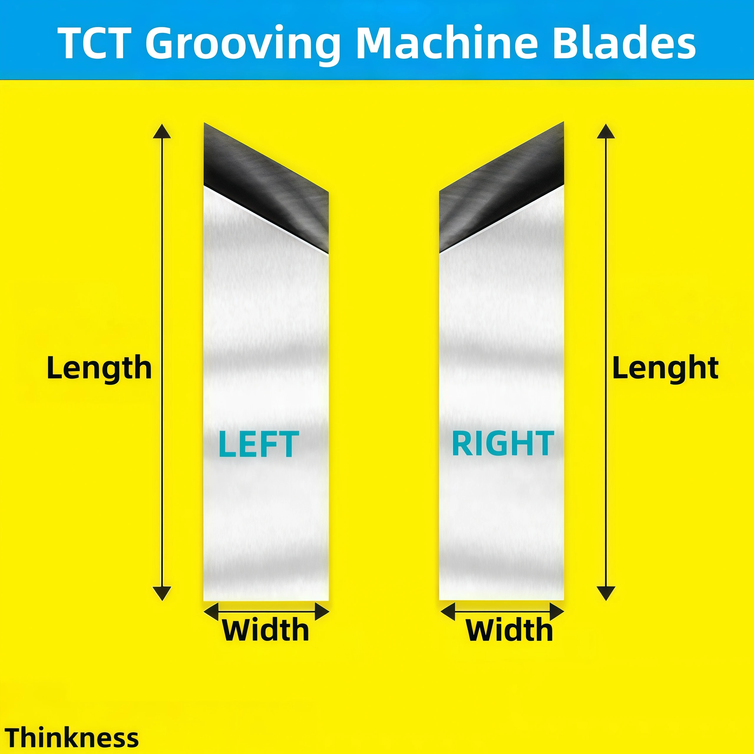 Un par de cuchillas industriales de carburo de tungsteno de 50x12x2mm para máquina ranuradora de cajas de regalo de cartón