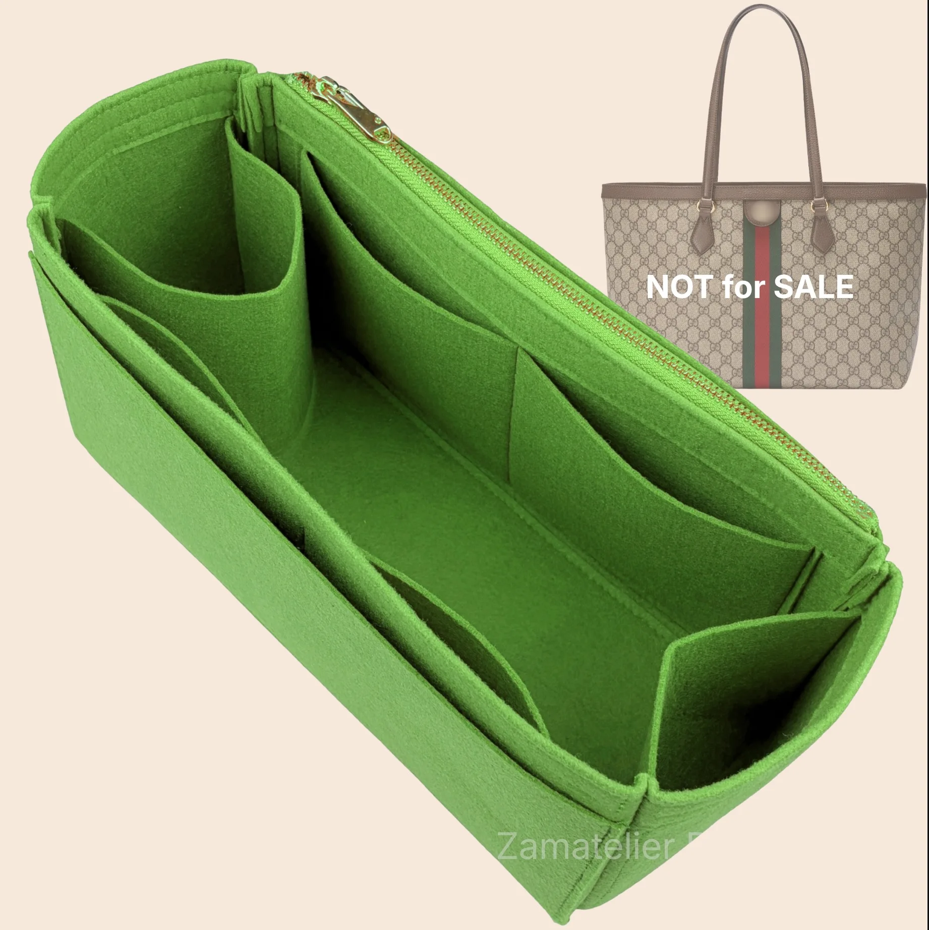 Organizador de Bolso para Gucci Ophidia Tote S/M/L/XL, Inserto de Fieltro para Bolso de Compras con Compartimento para Botella de Agua y Base Reforzada