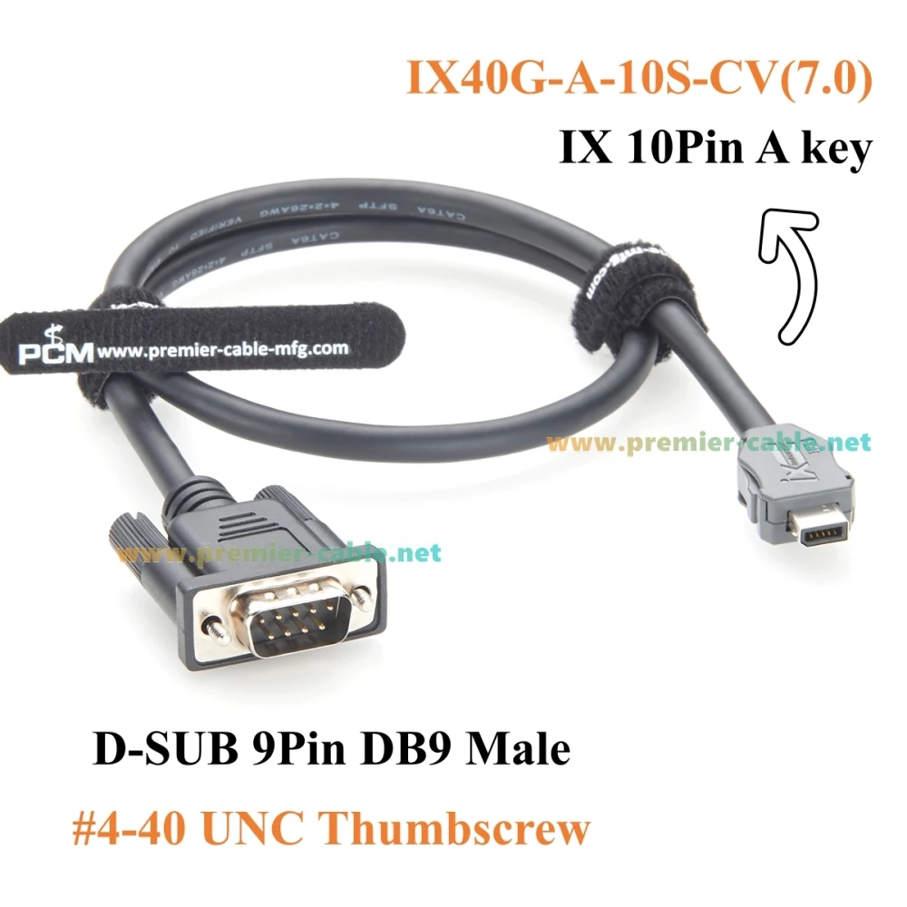 IX Industrial zu DB9 Serielles Kabel IX40G-A-10S-CV(7.0) 10-polig A-Key RS232 RS485 Kommunikationskabel CAT6A Abgeschirmt für SPS – Detail 2