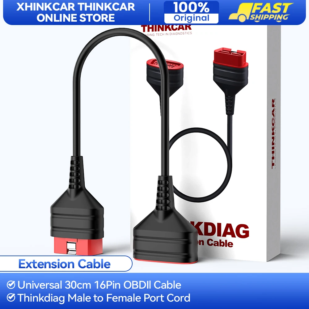 

THINKCAR THINKDIAG Universal 16 Pin All Car OBD2 Extension Cable 30cm Length Car Diagnostic Extended Connector For BT200/PRO