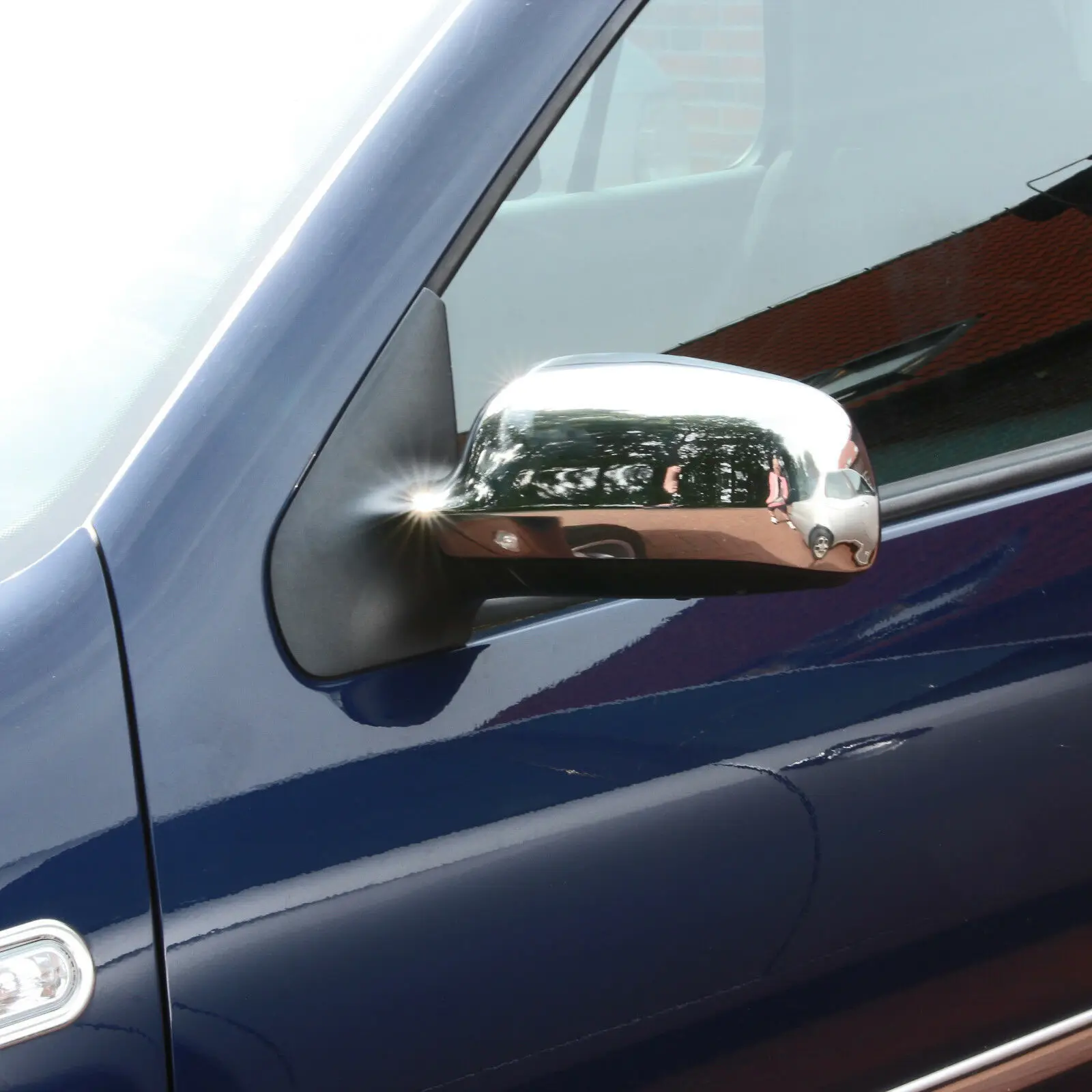 Mirror covers for SEAT | AROSA + CORDOBA + IBIZA + LEON + TOLEDO | Stainless steel, exterior mirror caps, chrome mirror covers, side trims, 2 pieces, easy installation