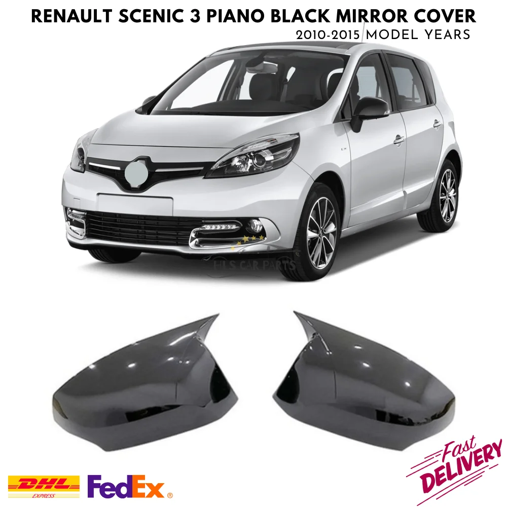 

Bat Mirror Cover For Renault Scenic 3 2010-2015 Model Years Car Accessories Piano Black Tuning Auto Sport Design External Parts